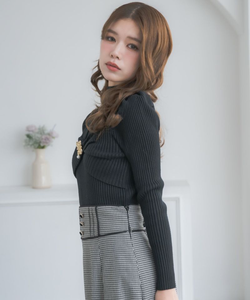 couture BY ROJITA シアーデコルテツイストリボンニット 新色追加】シアーデコルテツイストリボンニット（ニット