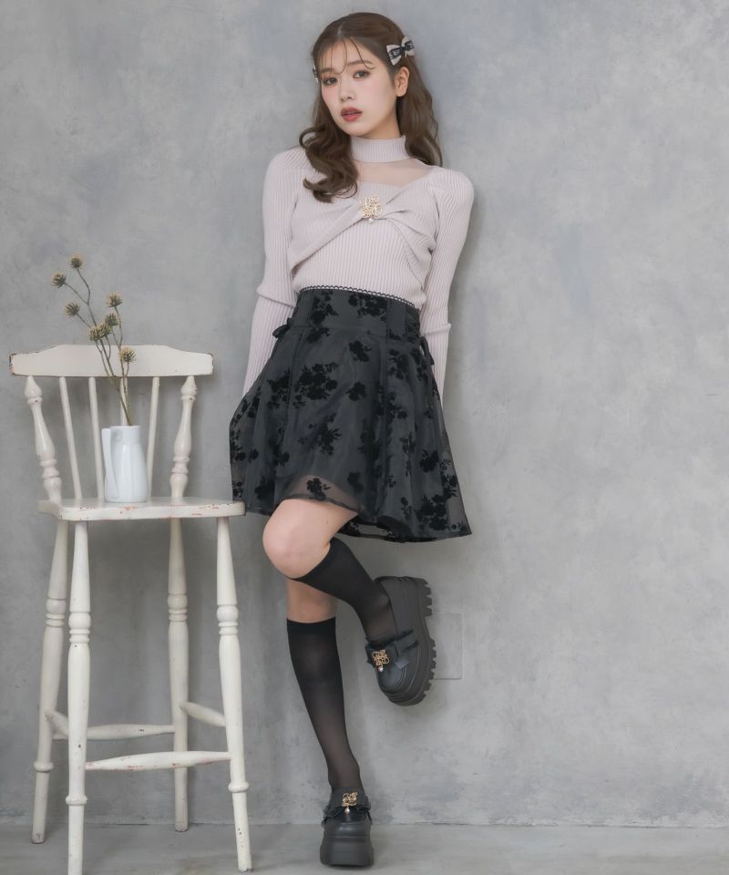 couture BY ROJITA シアーデコルテツイストリボンニット シアーデコルテツイストリボンニット | Rlab store