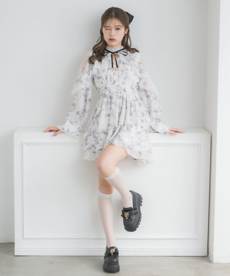 ラッフルティアードフレアミニワンピース | Rlab store