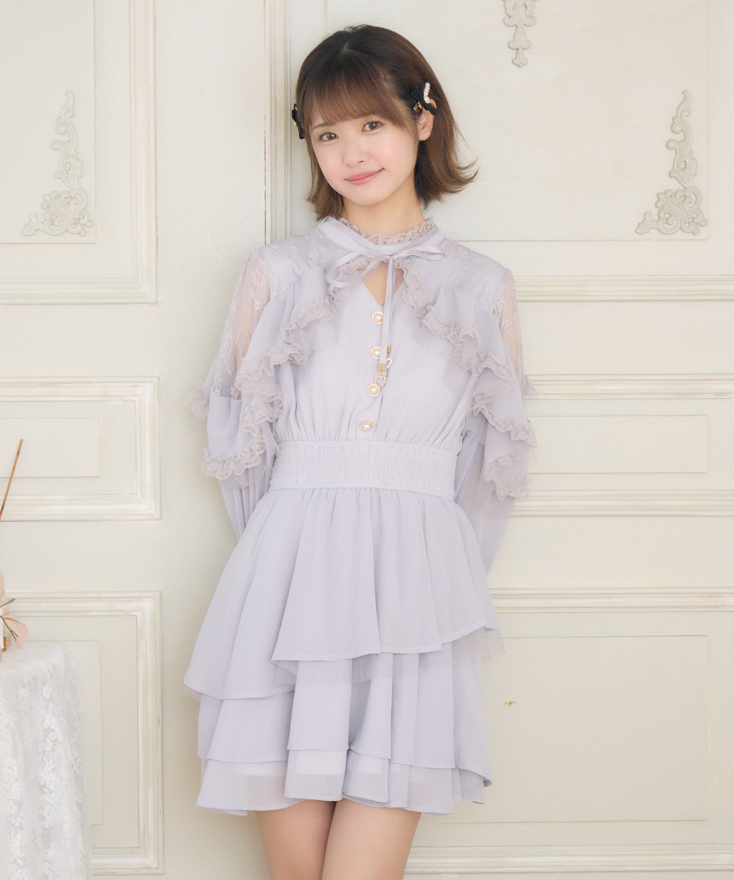 ラッフルティアードフレアミニワンピース | Rlab store
