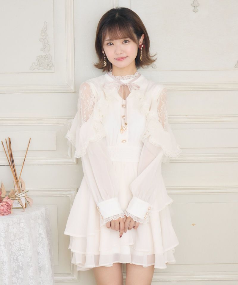 ラッフルティアードフレアミニワンピース | Rlab store