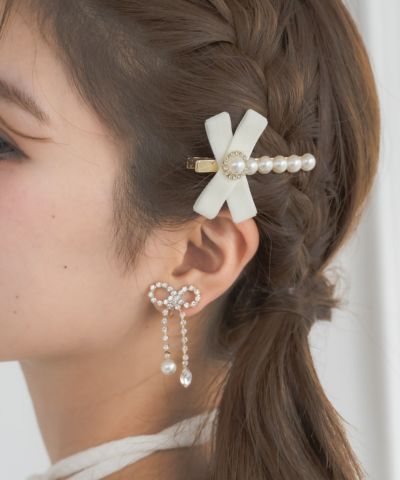 ヘアリボンセット　専用 ムーンスターりぼん2個SET（バレッタ/ヘアクリップ）｜MA*RS