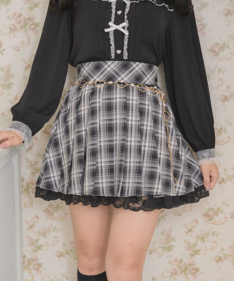 チェーン付きプリーツデザインスカート | Rlab store