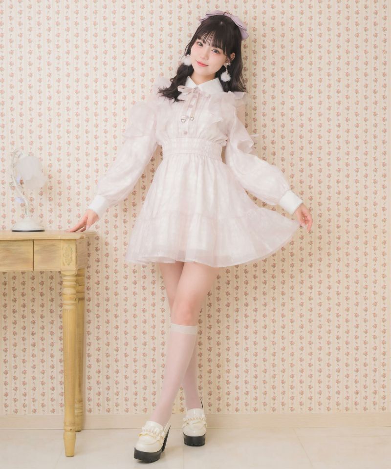MARS 花柄ミニワンピース ROJITA ワンピース 「Mサイズ追加」花柄半袖ミニワンピース