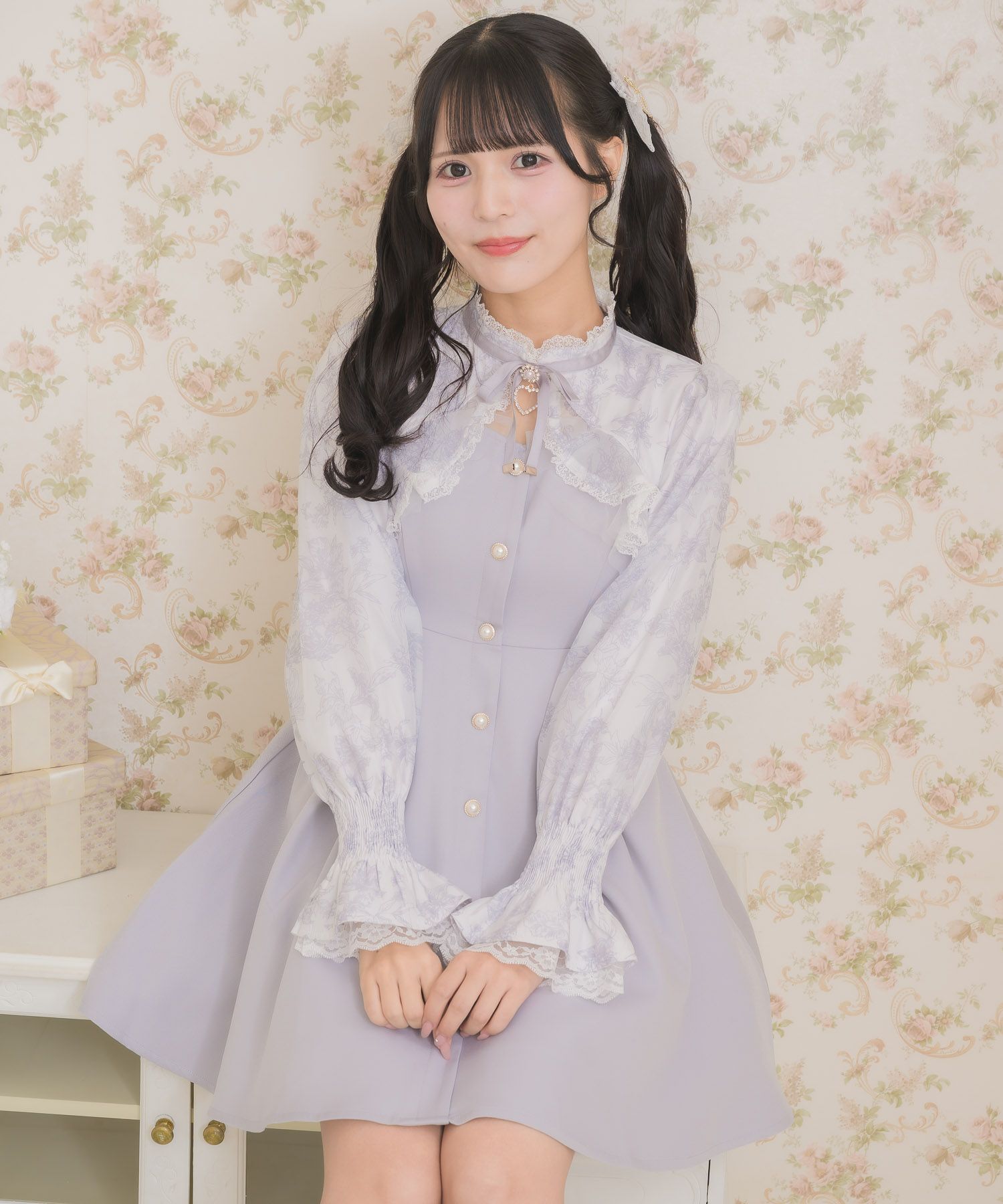 花柄シアーラッフルワンピース | Rlab store