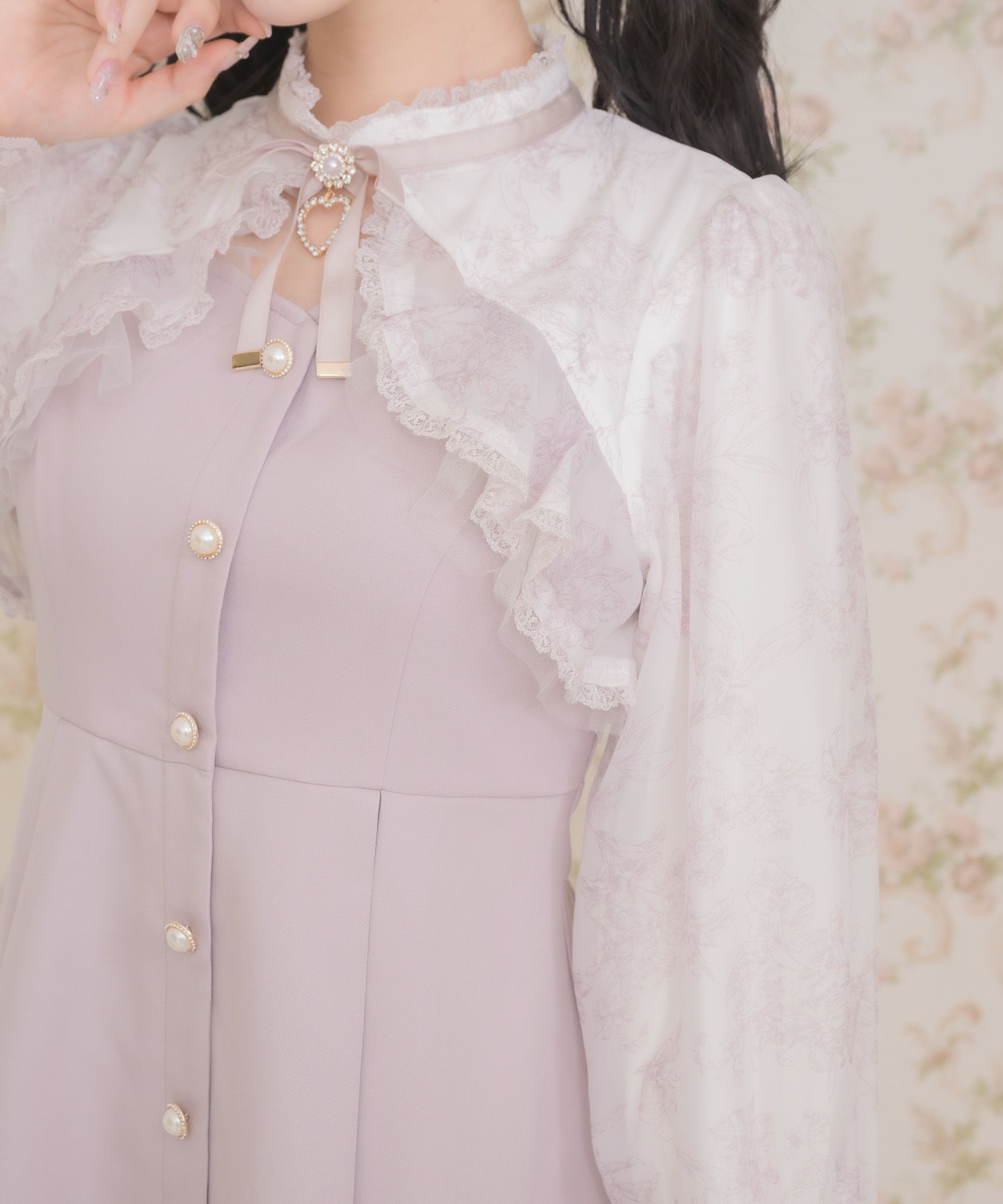 花柄シアーラッフルワンピース | Rlab store