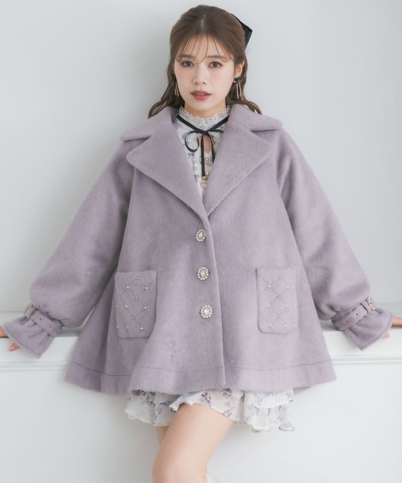 美品　YANUK　Quilting Vest　4WAYキルティングボア one-tone / color mix COORDINATE】 BOA VEST SET QUILTING COAT