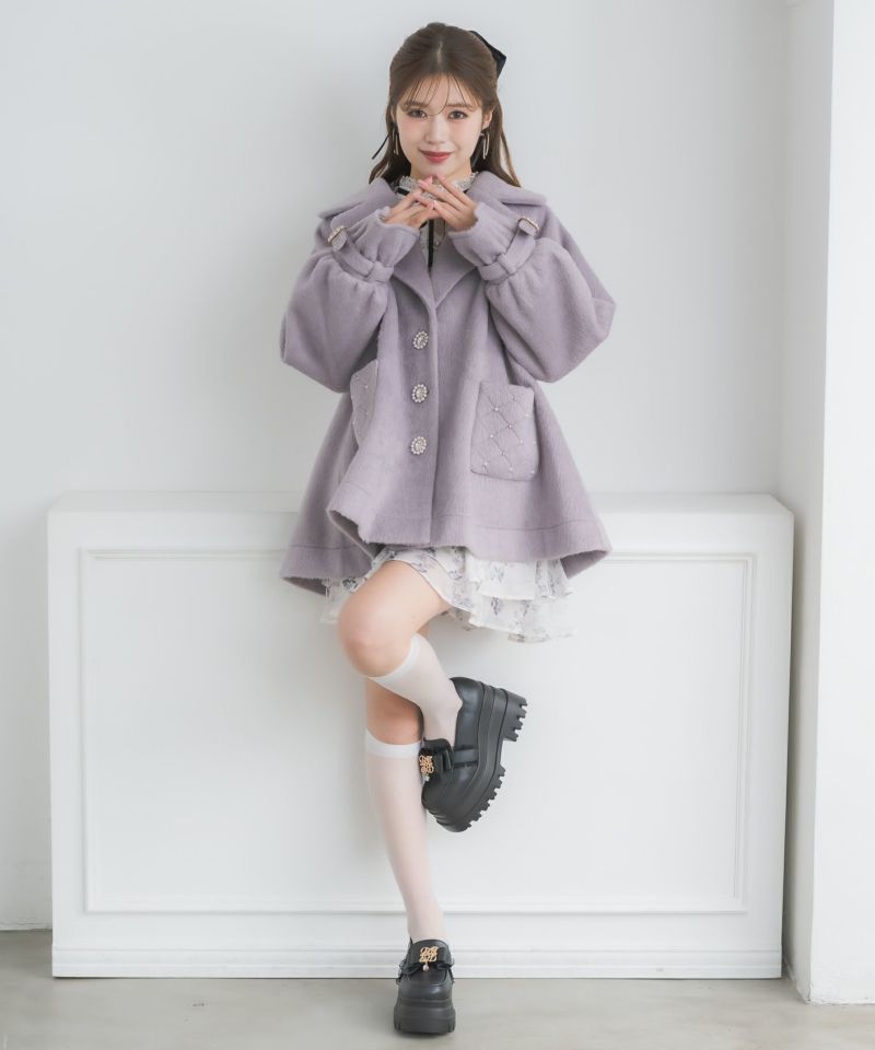 美品　YANUK　Quilting Vest　4WAYキルティングボア one-tone / color mix COORDINATE】 BOA VEST SET QUILTING COAT