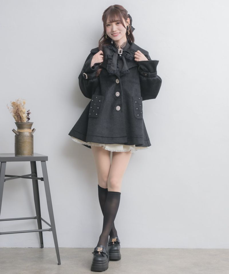 archivio アルチビオ　ダウンキルティングジャケットとスカートセット美品 セール】花柄刺繍キルティングジャケット フーディ オーバー