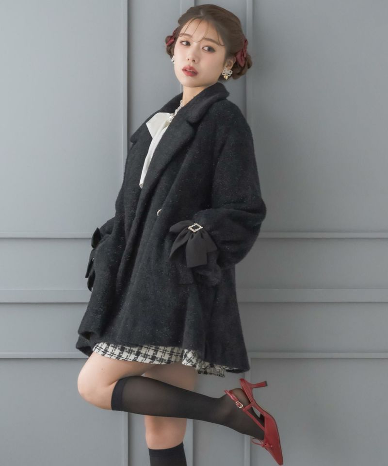 ラメシャギーAラインコート　couture by ROJITA ラメシャギーAラインコート couture by ROJITA - メルカリ