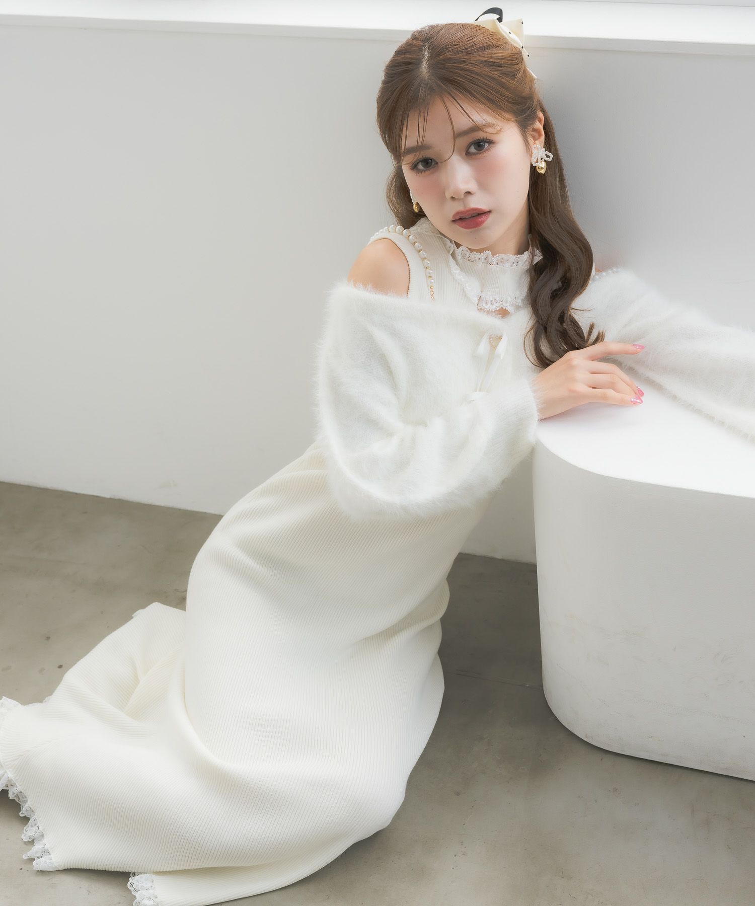 ニットワンピース×オフショルカーデセット | Rlab store