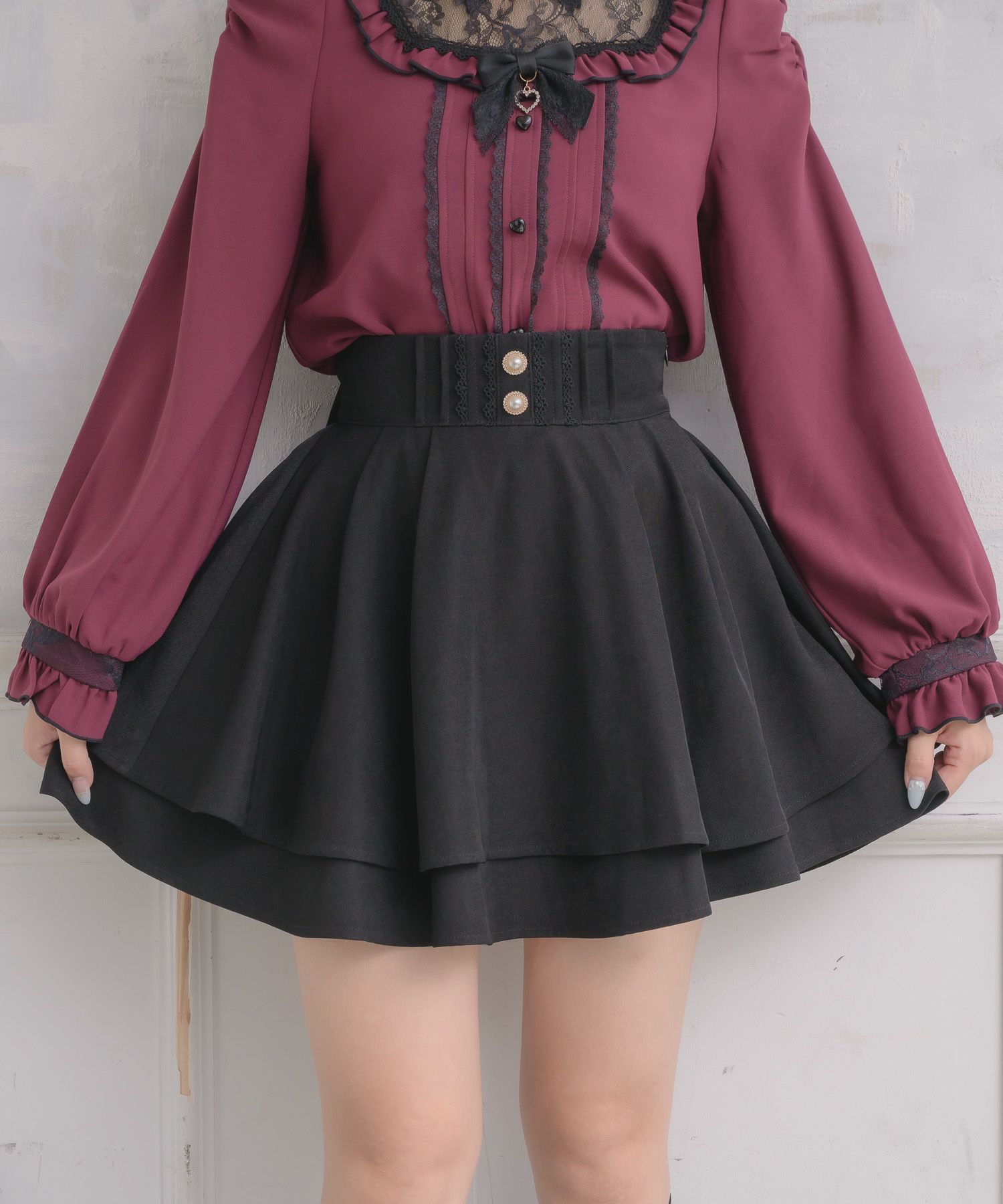 バックリボンダブルフレアスカパン | Rlab store