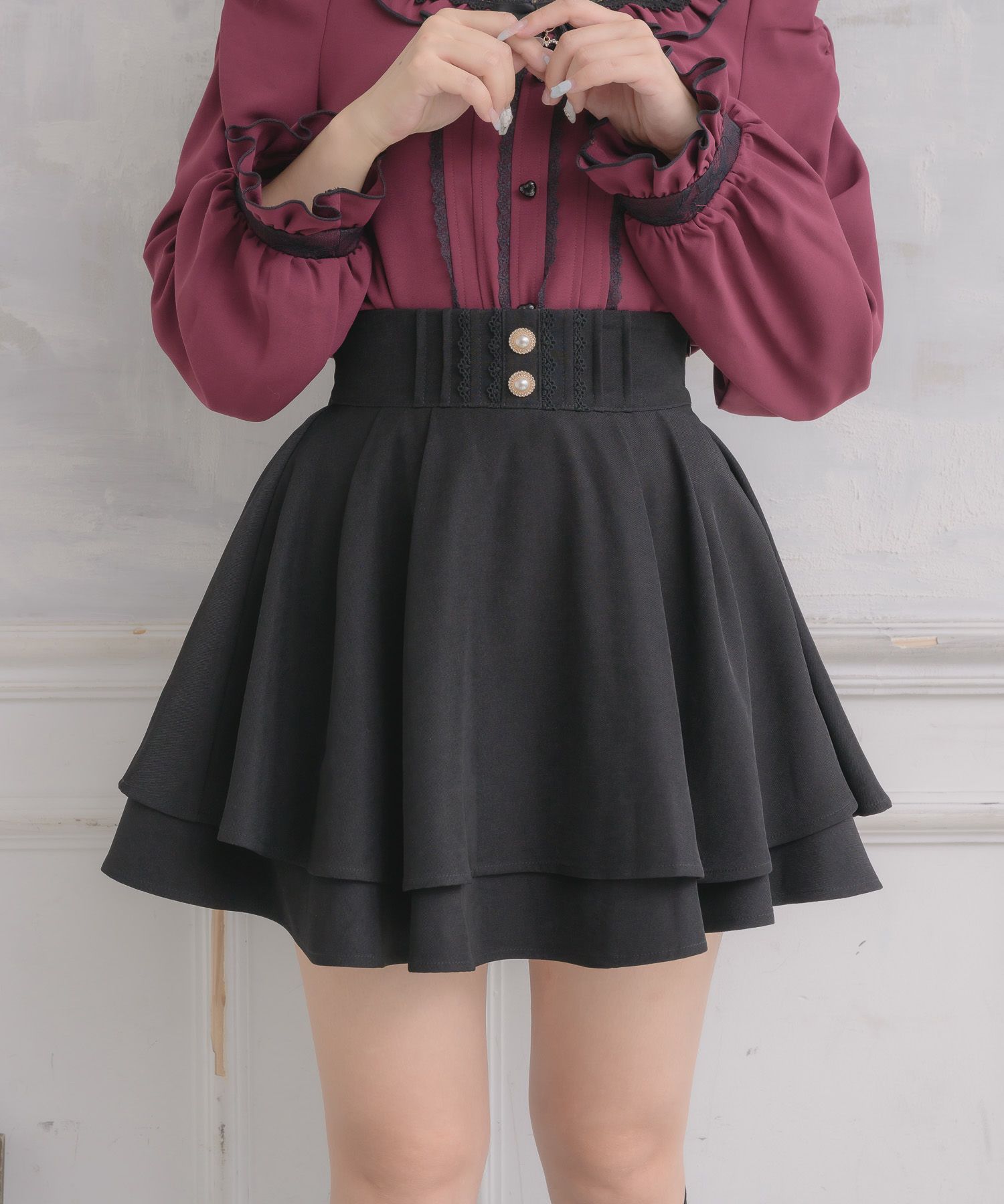 バックリボンダブルフレアスカパン | Rlab store