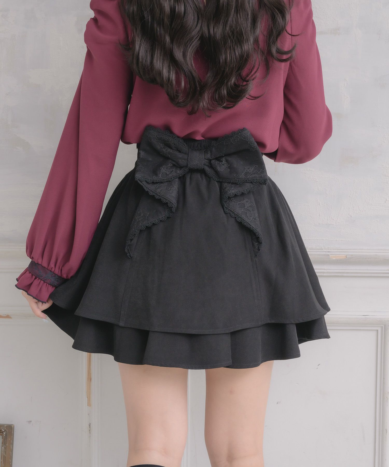 バックリボンダブルフレアスカパン | Rlab store