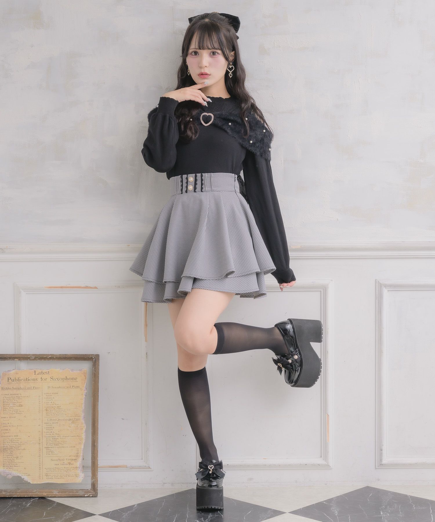 バックリボンダブルフレアスカパン | Rlab store