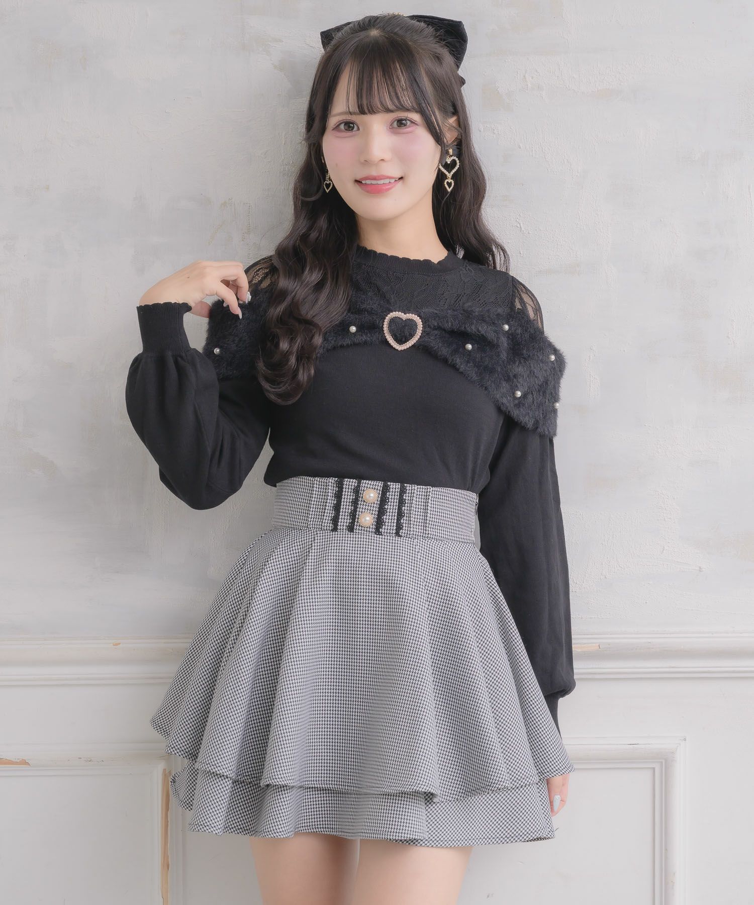 バックリボンダブルフレアスカパン | Rlab store