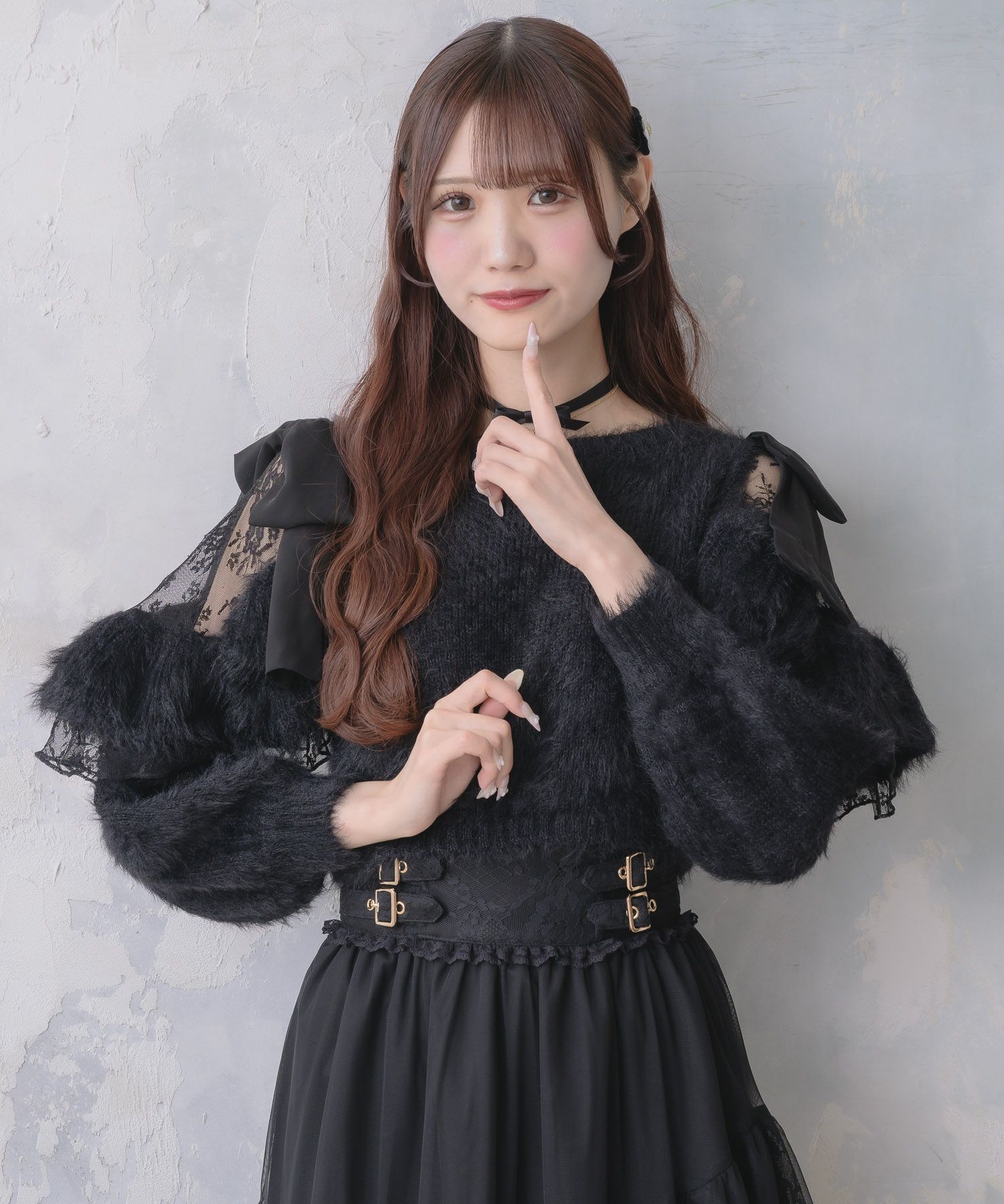 【Morenita】④ 肩開リボンシャギーニット | Rlab store