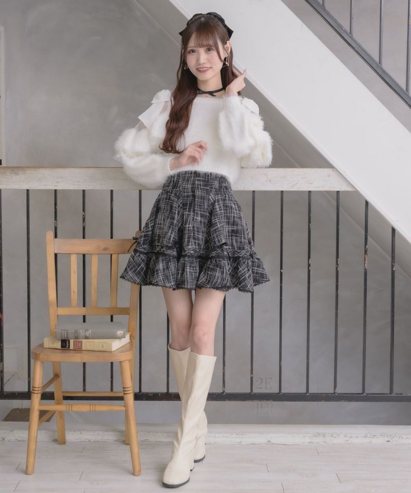 肩開リボンシャギーニット | Rlab store