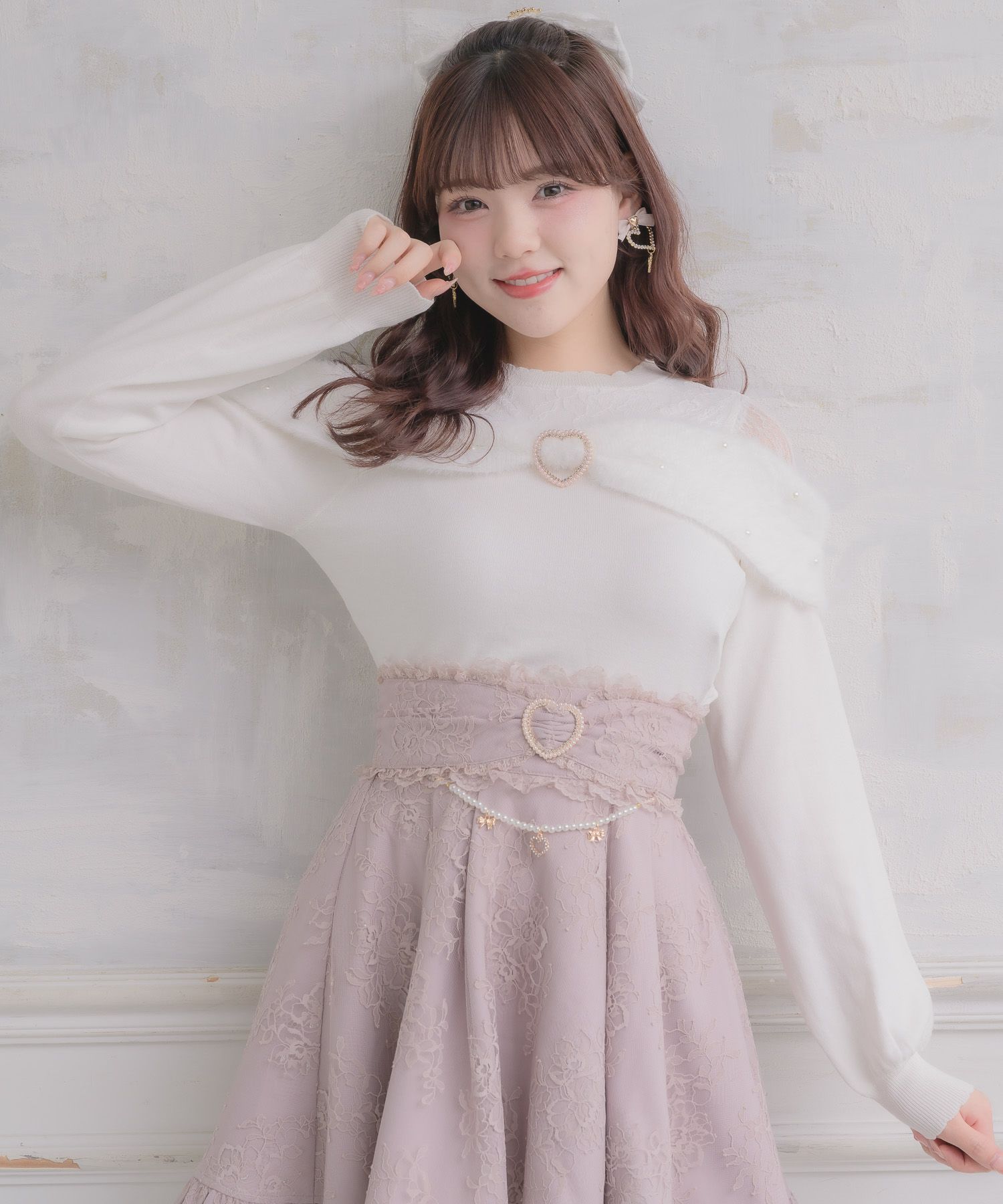 トップス Macarondias リボンデザインニットトップス | Rlab store