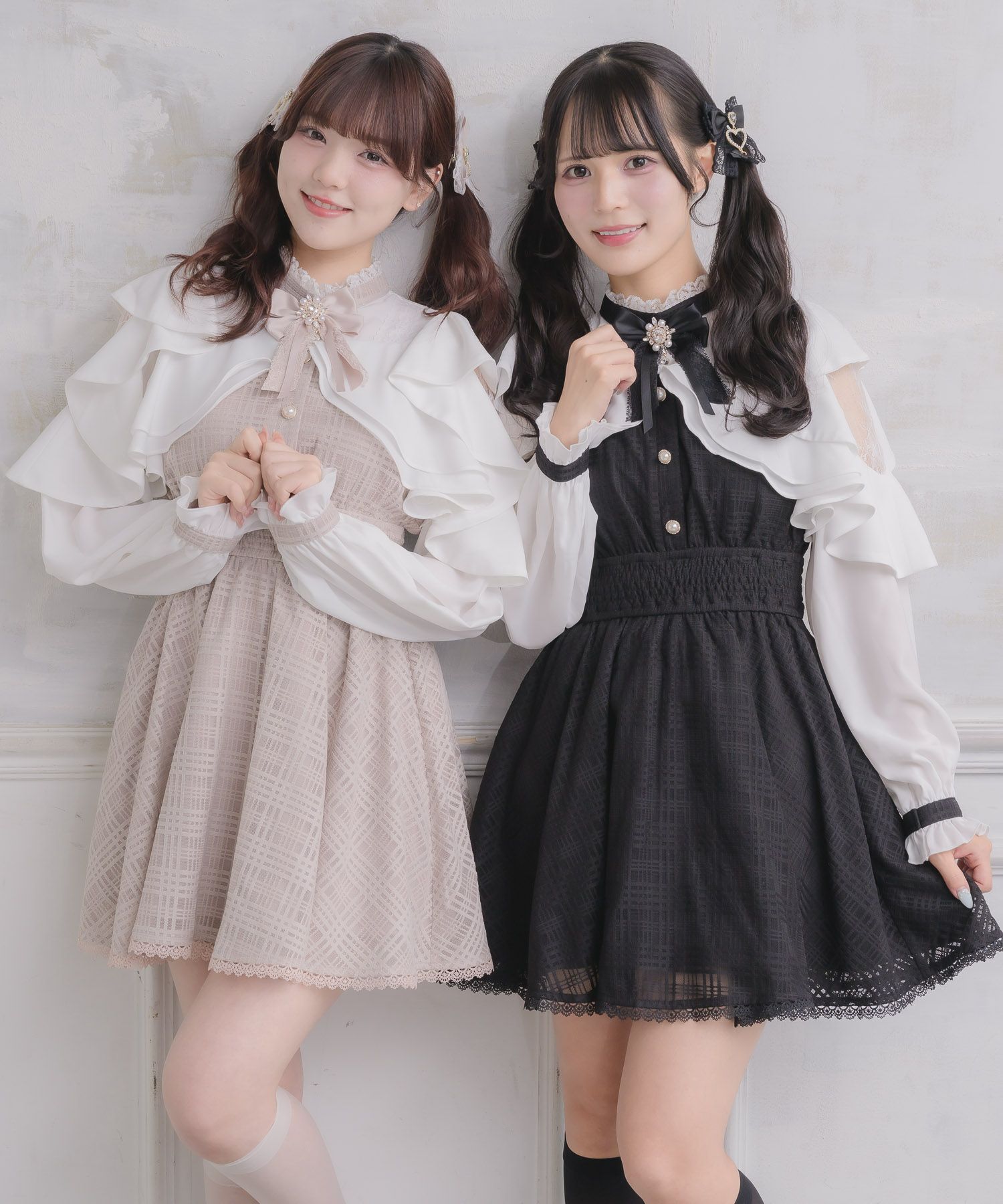 ROJITA シアーチェックラッフルワンピース M(ロング) シアーチェック