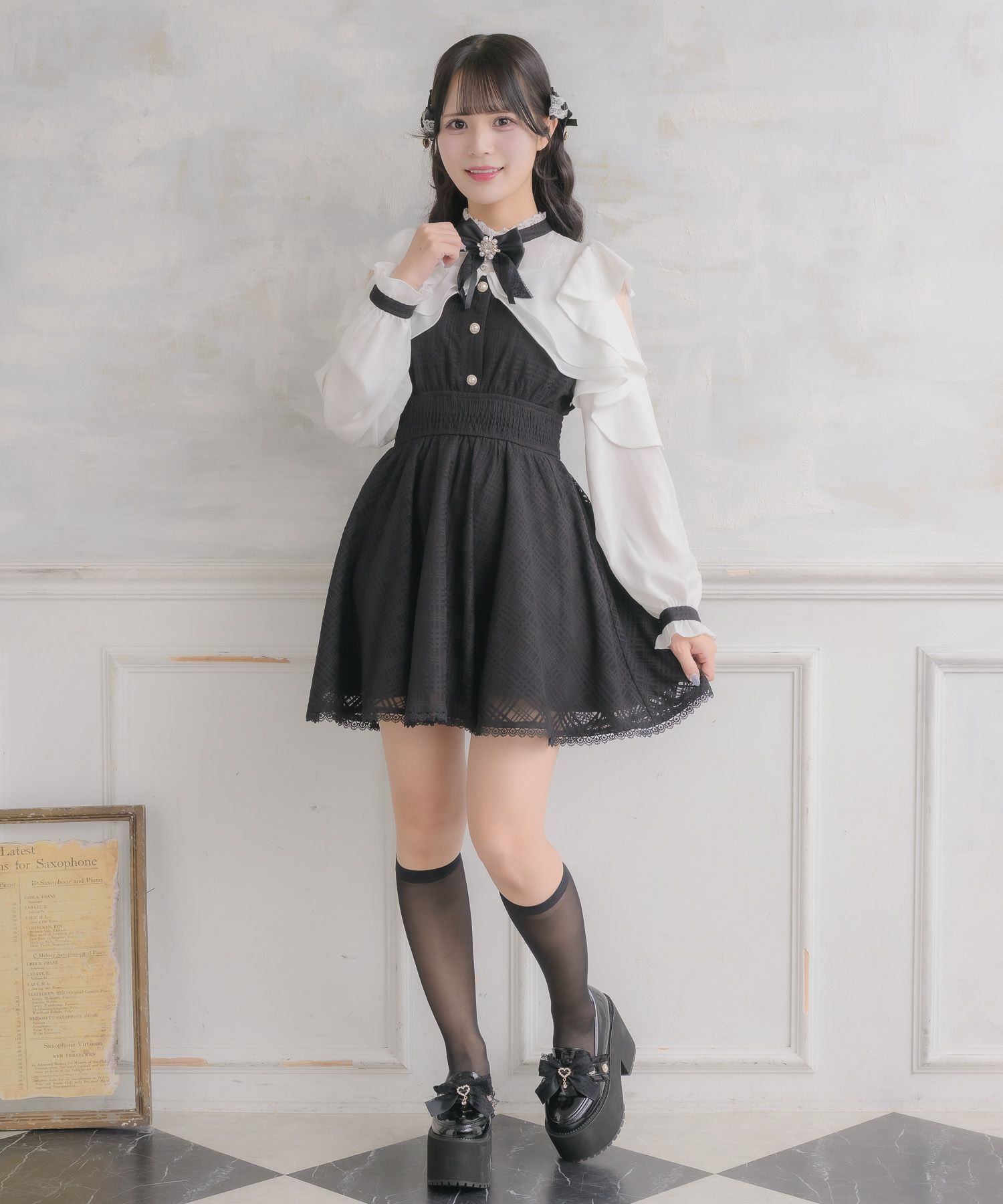 シアーチェックラッフルワンピース | Rlab store