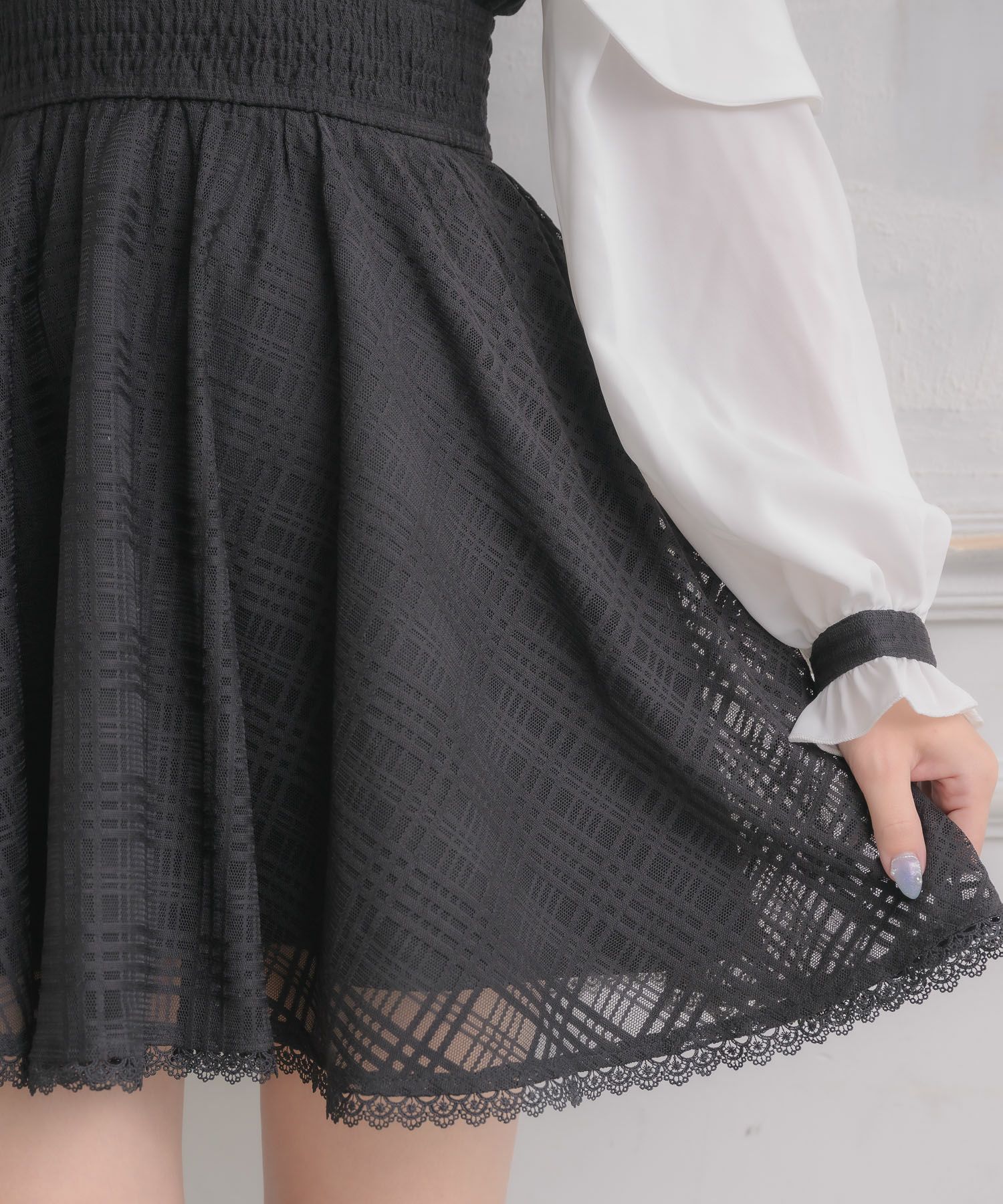 シアーチェックラッフルワンピース | Rlab store