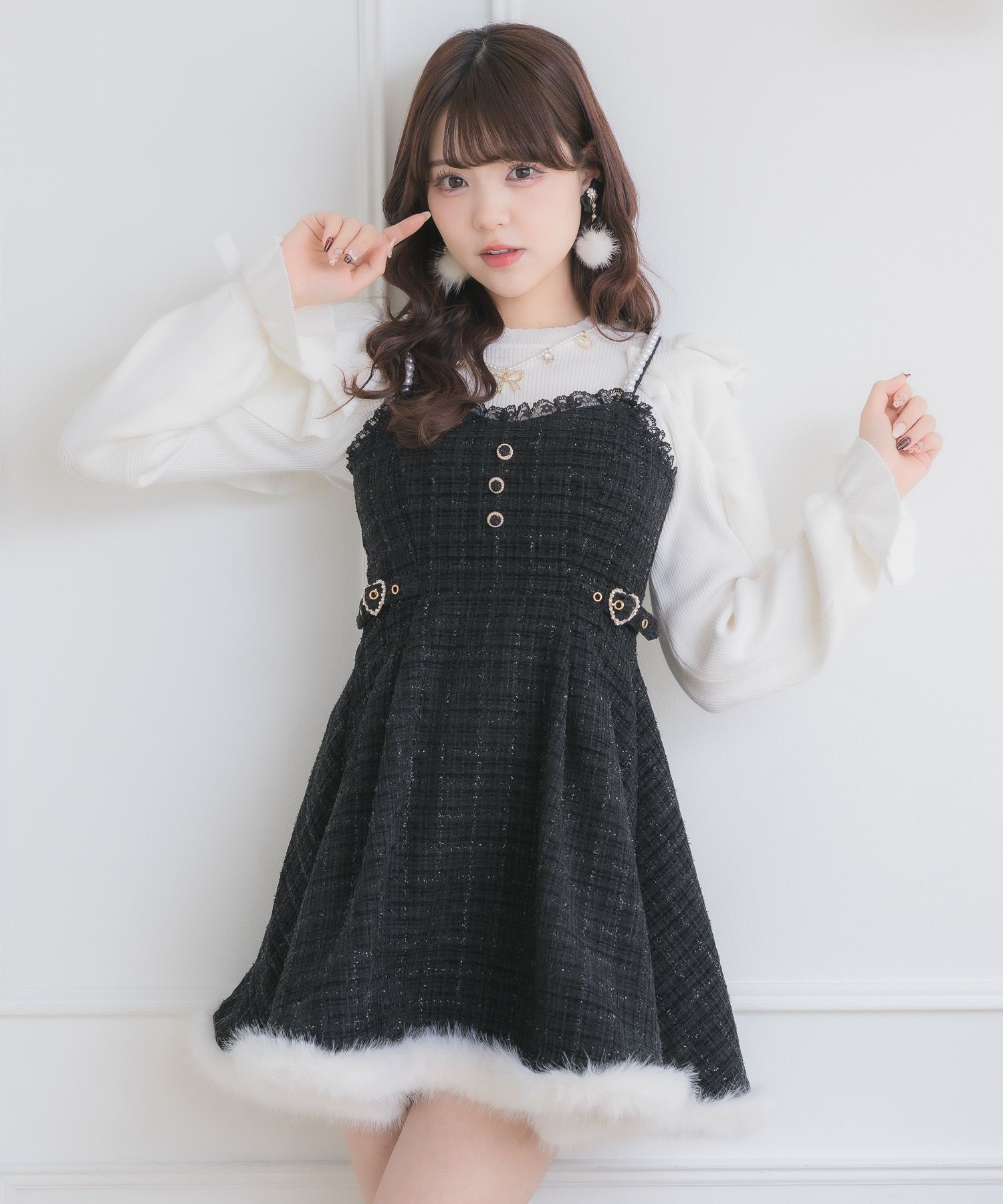 ファー付きキャミワンピース | Rlab store