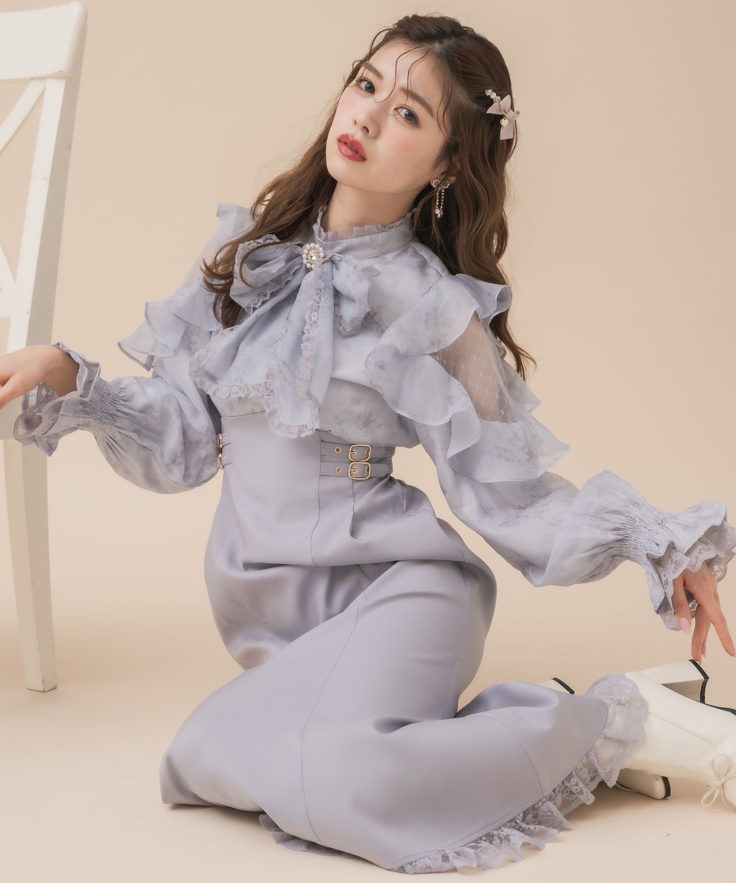 花柄ドッキングロングワンピース | Rlab store
