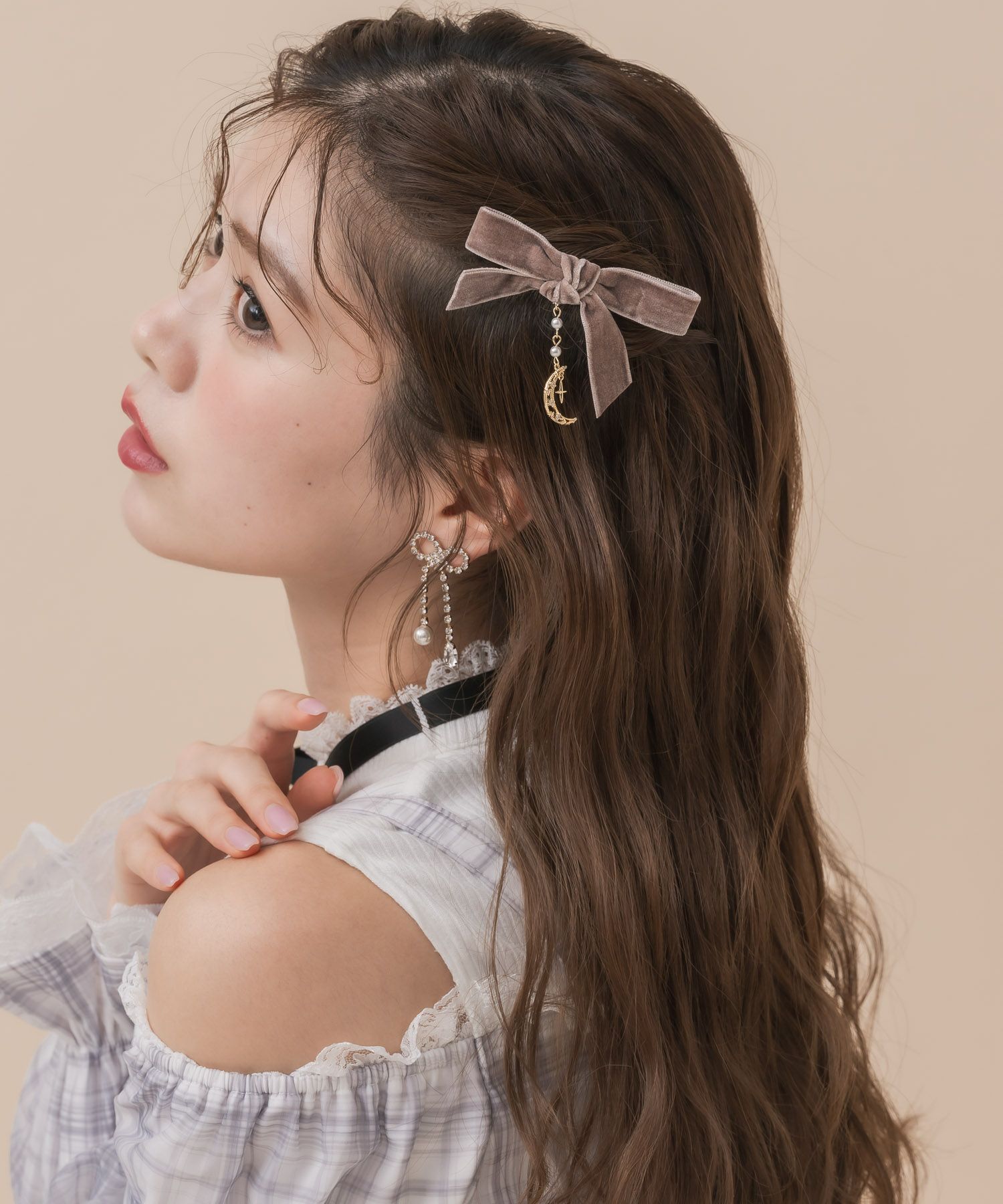 ムーンチェーンベロアリボンクリップセット | Rlab store