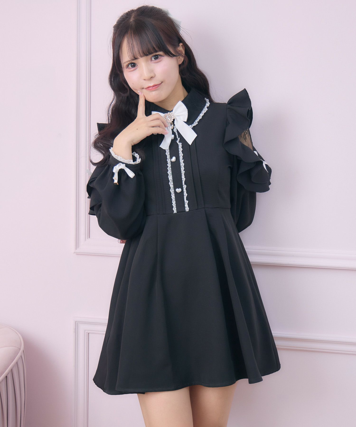 チュールエプロン付きメイドワンピース | Rlab store