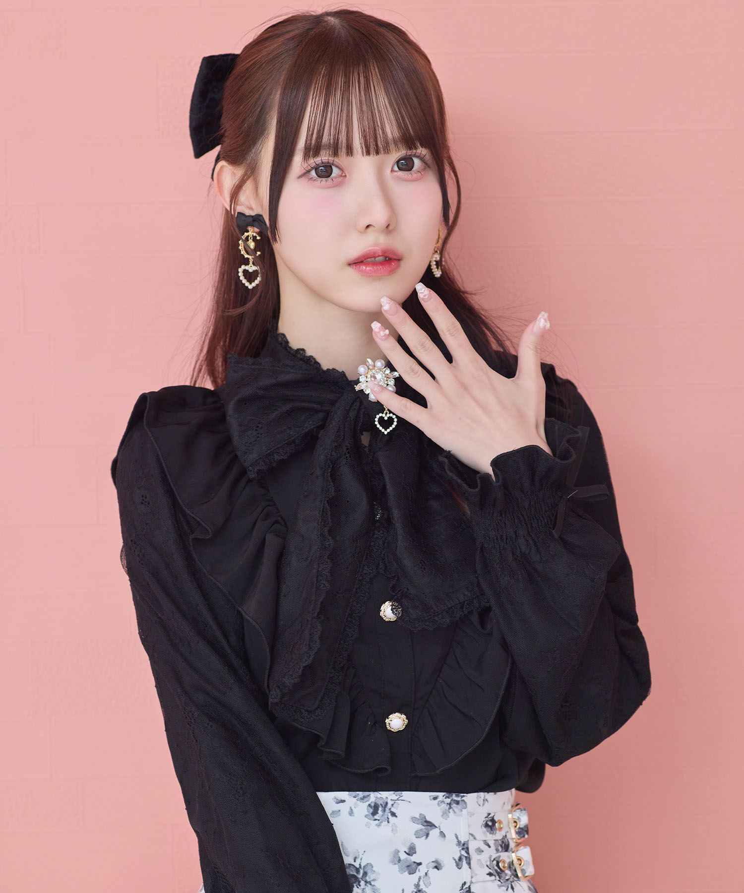 レース袖長袖ボウタイブラウス | Rlab store